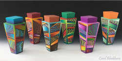 Art Deco Lidded Pots by Carol Blackburn