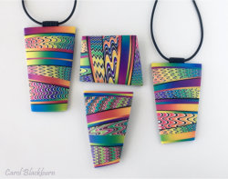 ‘Missoni’ Patterned Pendants by Carol Blackburn